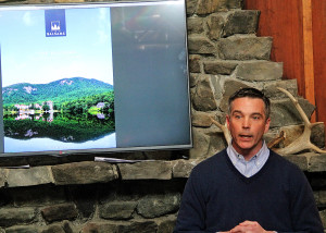 Commissioner Rose briefing the Coos County delegation last month about The Balsams.
